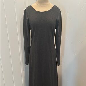 Peruvian Connection Charcoal Long Sleeve Dress